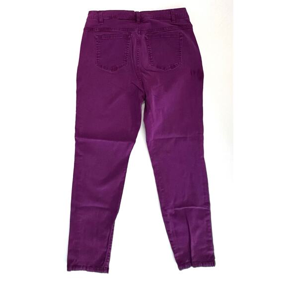 Jaclyn Smith Mid Rise Tapered Legs Purple Jeans 14 Colored Ankle Casual 90s - Picture 7 of 11